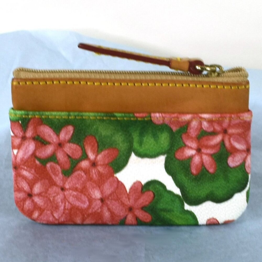 Dooney & Bourke Red Hydrangea Shoulder Satchel w Change Purse - Picture 13 of 16